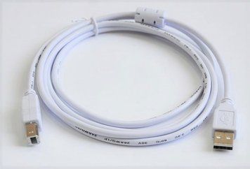Кабель USB 2.0 AM/BM 1,8 м Ferite White Atcom для переферии (3795) 3795 фото