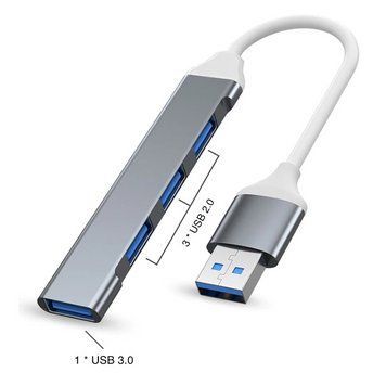 USB хаб, 4-портовий концентратор USB 3.0 (Grey) 00000000009 фото